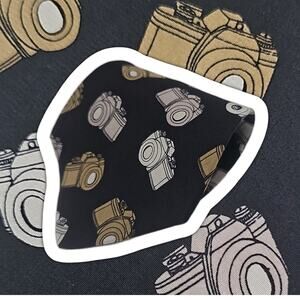 Vicky Davis New York Novelty Tie Mens Camera Black Silk Vintage Photographer 57"